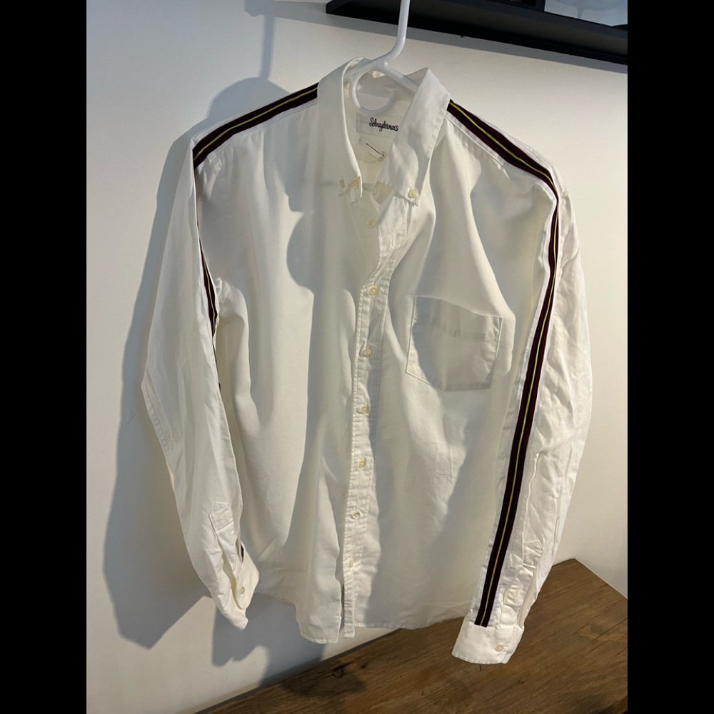 Schnaydrerman’s white LS Button down shirt